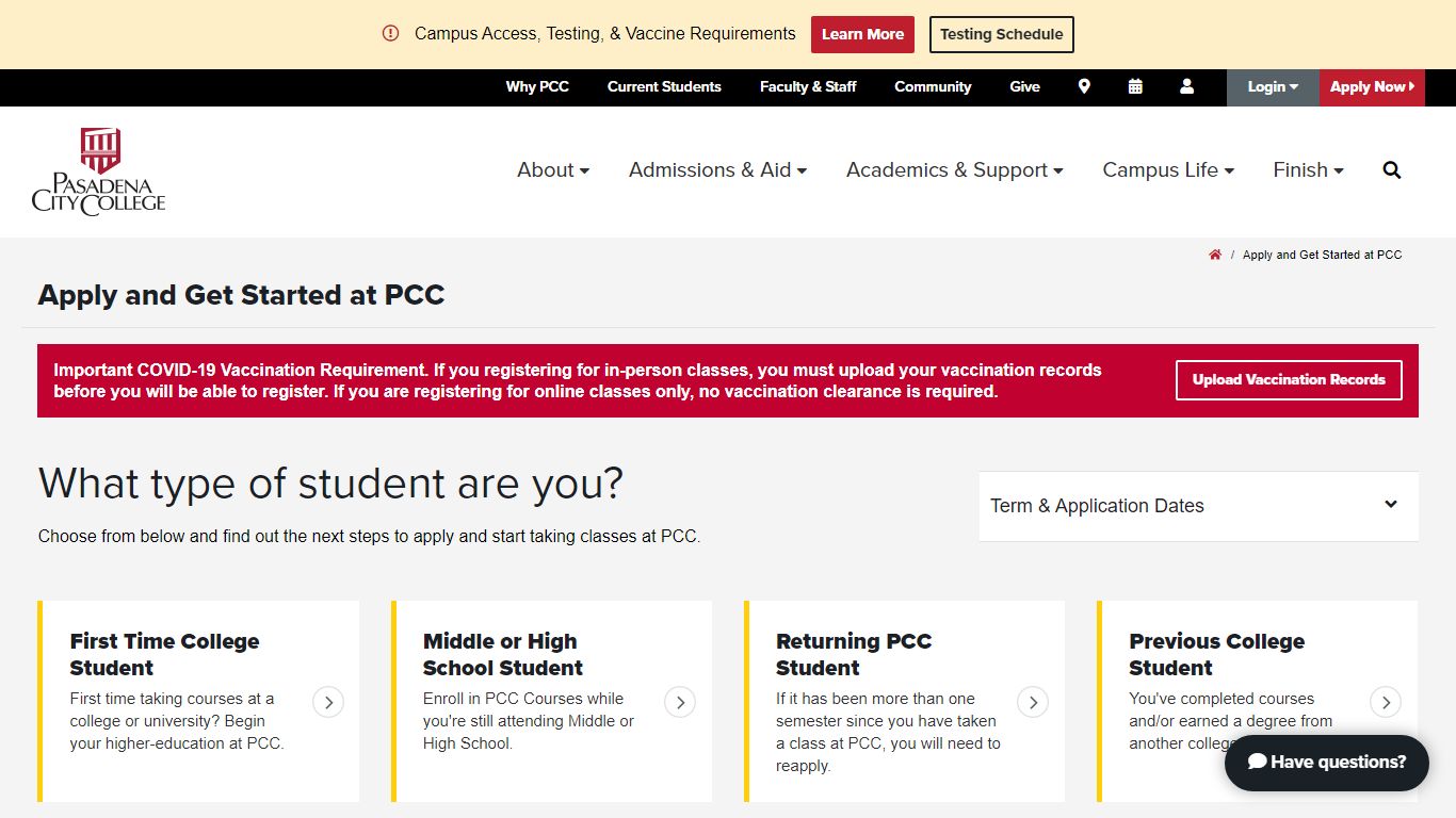 Apply and Get Started at PCC - Pasadena City College
